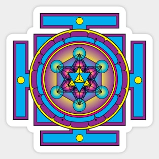 Metatron's Cube Merkaba Mandala Sticker